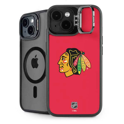 NHL Chicago Blackhawks Solid Background iPhone 15 Plus Kickstand Case