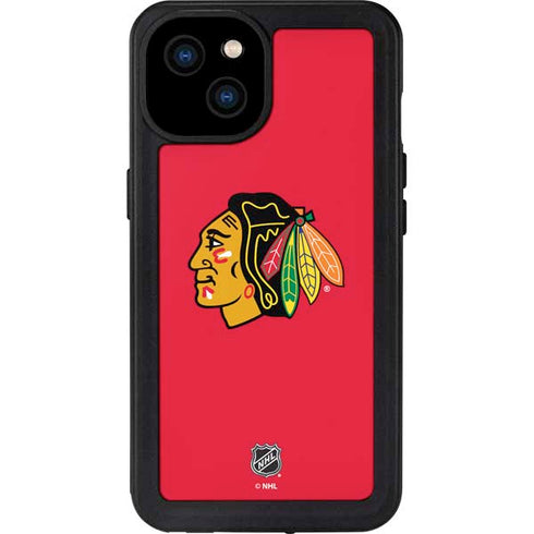 NHL Chicago Blackhawks Solid Background iPhone 15 Plus Waterproof Case
