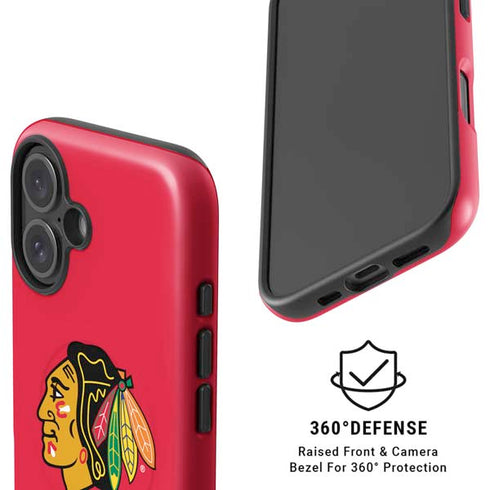 NHL Chicago Blackhawks Solid Background iPhone 16 Magsafe Impact Case