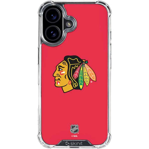 NHL Chicago Blackhawks Solid Background iPhone 16 Plus Clear Case