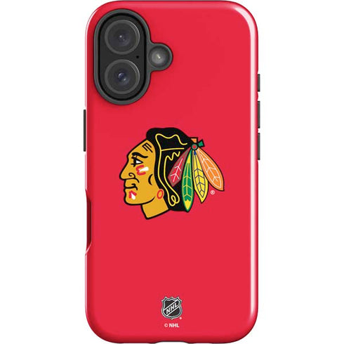 NHL Chicago Blackhawks Solid Background iPhone 16 Plus Impact Case