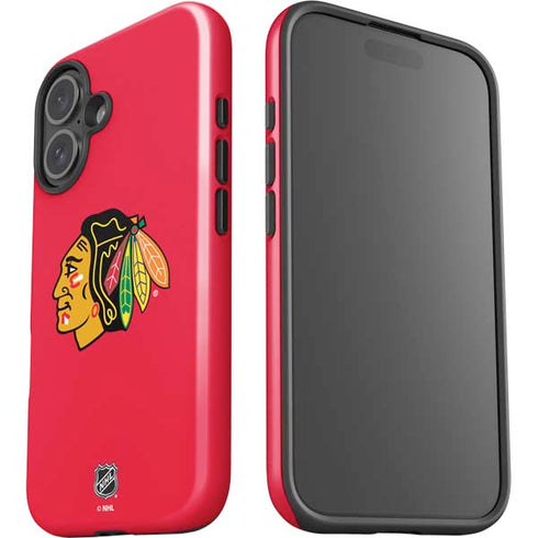 NHL Chicago Blackhawks Solid Background iPhone 16 Plus Impact Case