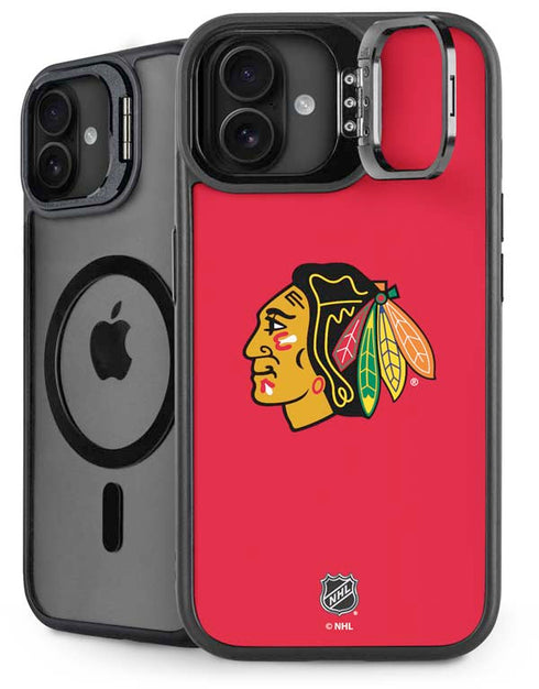 NHL Chicago Blackhawks Solid Background iPhone 16 Plus Kickstand Case