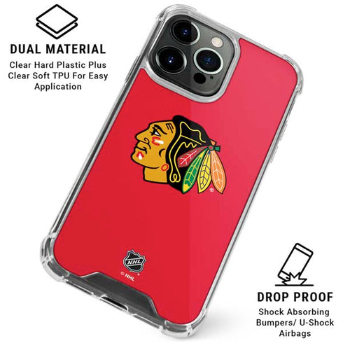 NHL Chicago Blackhawks Solid Background iPhone 16 Pro Clear Case