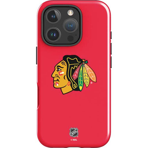 NHL Chicago Blackhawks Solid Background iPhone 16 Pro Max Impact Case