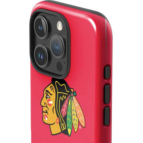 NHL Chicago Blackhawks Solid Background iPhone 16 Pro Max Impact Case