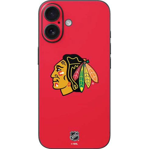NHL Chicago Blackhawks Solid Background iPhone 16 Skin