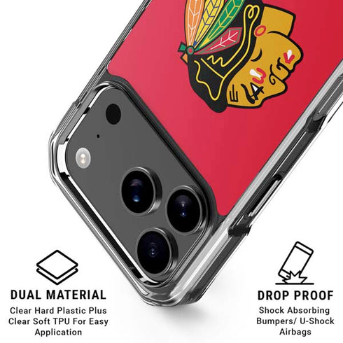 NHL Chicago Blackhawks Solid Background iPhone 18 Pro Clear Case