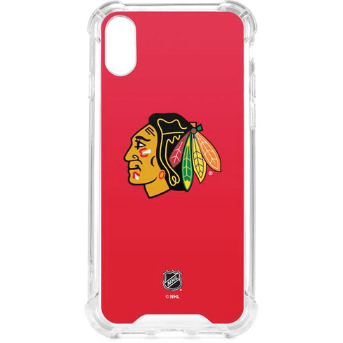NHL Chicago Blackhawks Solid Background iPhone XS Clear Case