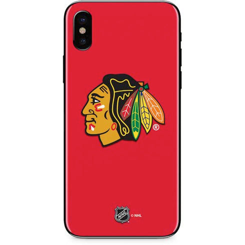 NHL Chicago Blackhawks Solid Background iPhone XS Skin