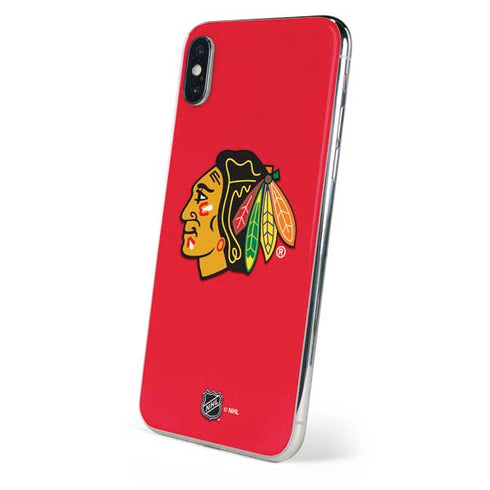 NHL Chicago Blackhawks Solid Background iPhone XS Skin