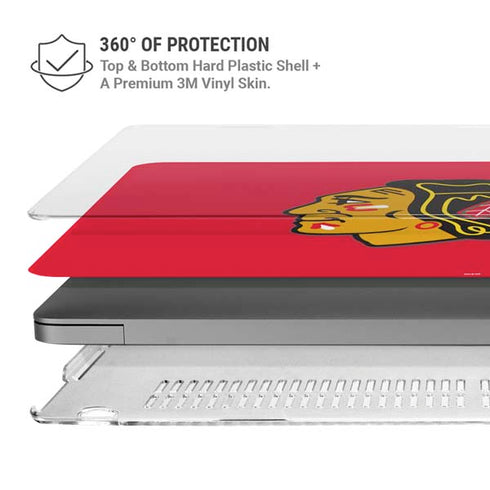 NHL Chicago Blackhawks Solid Background MacBook Pro 14in (2021-24) Case plus Skin