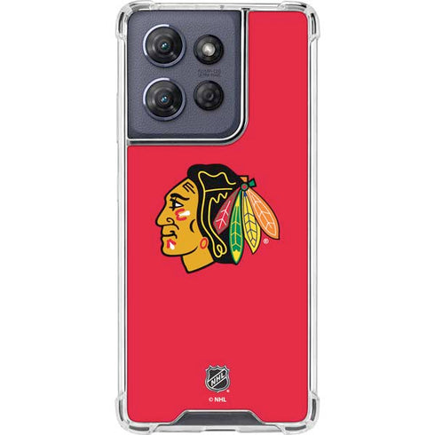NHL Chicago Blackhawks Solid Background Moto G 5G (2025) Clear Case
