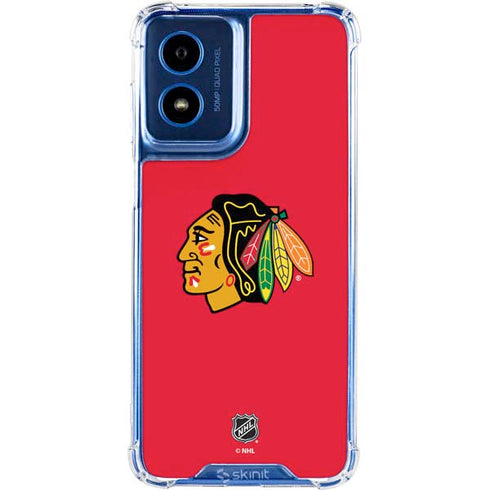 NHL Chicago Blackhawks Solid Background Moto G 5G (2024) Clear Case