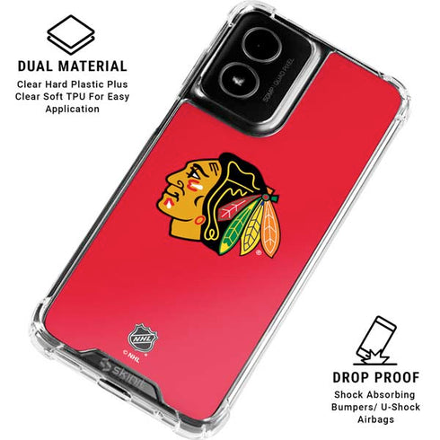 NHL Chicago Blackhawks Solid Background Moto G Power 5G (2024) Clear Case