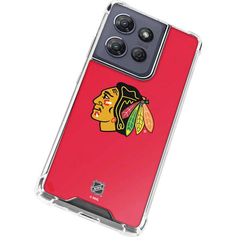 NHL Chicago Blackhawks Solid Background Moto G Stylus 5G (2025) Clear Case