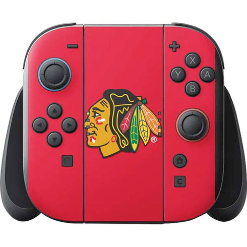 NHL Chicago Blackhawks Solid Background Nintendo Switch 2 (2025) with Joy-Con Skin