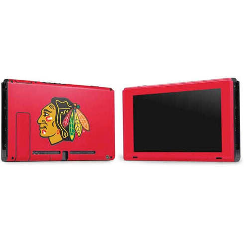 NHL Chicago Blackhawks Solid Background Nintendo Switch Bundle Skin