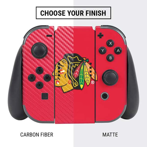 NHL Chicago Blackhawks Solid Background Nintendo Switch Bundle Skin