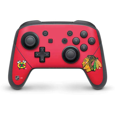 NHL Chicago Blackhawks Solid Background Nintendo Switch Pro Controller Skin