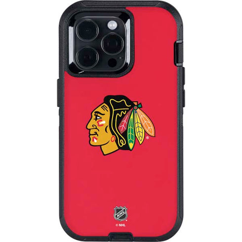 NHL Chicago Blackhawks Solid Background Otterbox Defender iPhone Skin