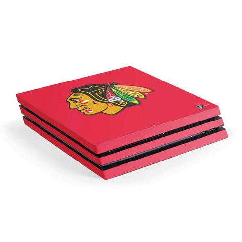 NHL Chicago Blackhawks Solid Background PS4 Pro Console Skin