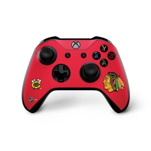 NHL Chicago Blackhawks Solid Background Xbox One X Controller Skin