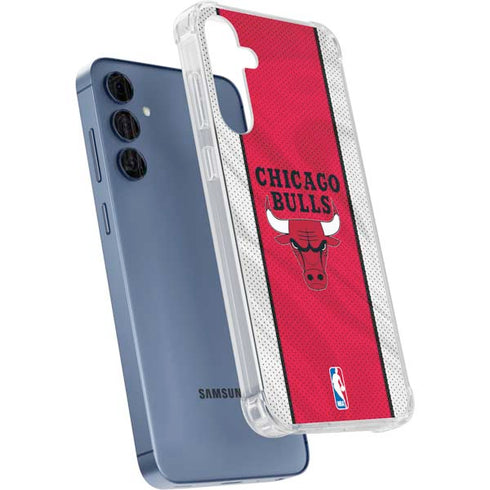 NBA Chicago Bulls Away Jersey Galaxy A55 5G Clear Case