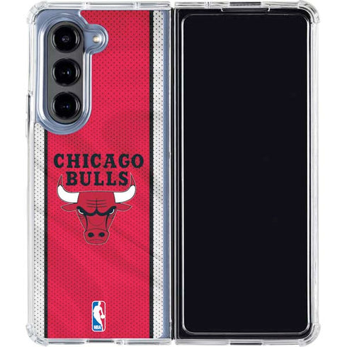 NBA Chicago Bulls Away Jersey Galaxy Z Fold5 5G Clear Case