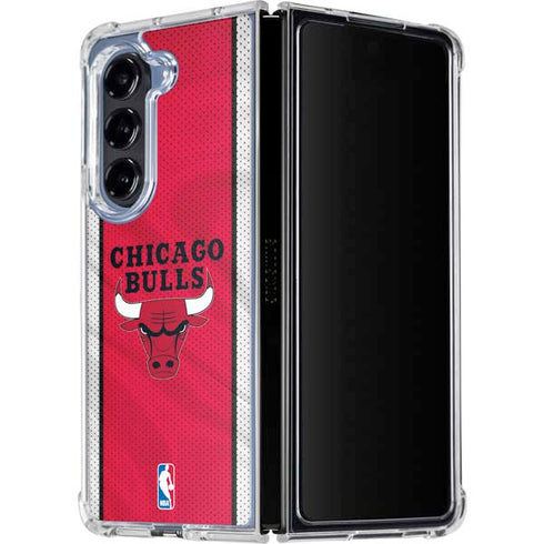 NBA Chicago Bulls Away Jersey Galaxy Z Fold5 5G Clear Case