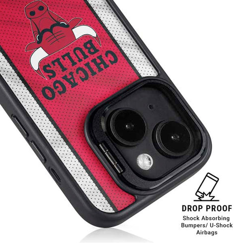 NBA Chicago Bulls Away Jersey iPhone 15 Plus Kickstand Case