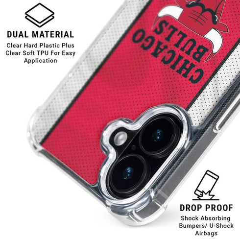 NBA Chicago Bulls Away Jersey iPhone 16 Plus Clear Case