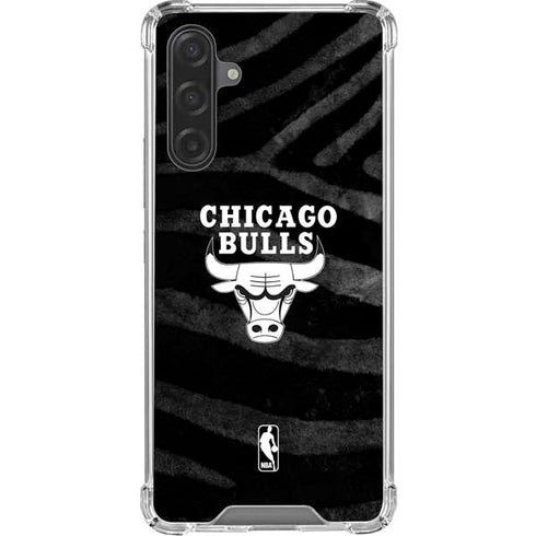 NBA Chicago Bulls Black Animal Print Galaxy A17 Clear Case