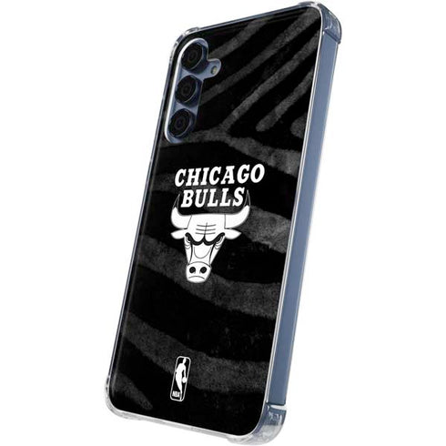 NBA Chicago Bulls Black Animal Print Galaxy A35 5G Clear Case