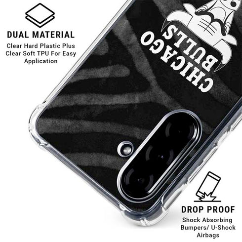 NBA Chicago Bulls Black Animal Print Galaxy A36 5G Clear Case