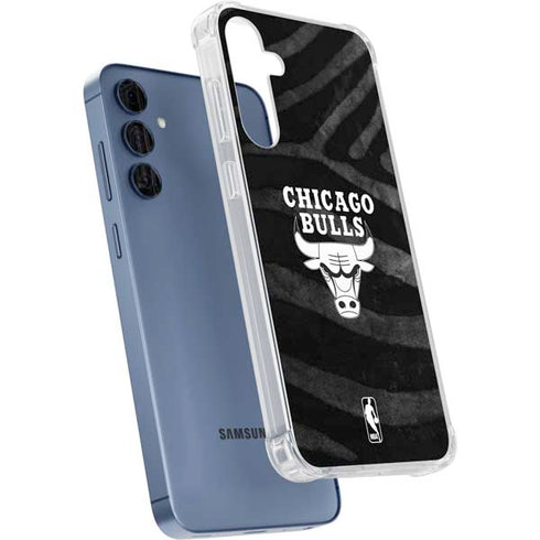 NBA Chicago Bulls Black Animal Print Galaxy A55 5G Clear Case