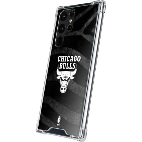 NBA Chicago Bulls Black Animal Print Galaxy S23 Ultra Clear Case