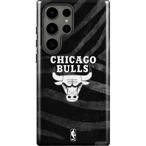 NBA Chicago Bulls Black Animal Print Galaxy S23 Ultra Pro Case