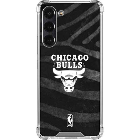 NBA Chicago Bulls Black Animal Print Galaxy S24 FE Clear Case