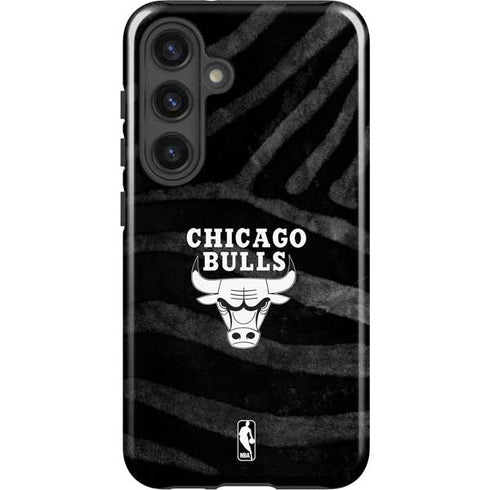 NBA Chicago Bulls Black Animal Print Galaxy S25 Impact Case