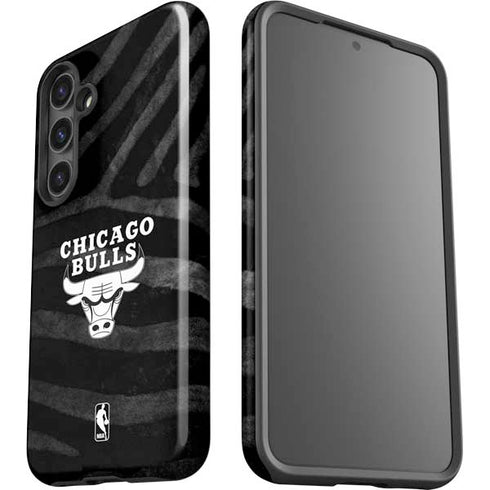 NBA Chicago Bulls Black Animal Print Galaxy S25 Impact Case