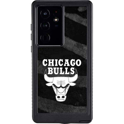NBA Chicago Bulls Black Animal Print Galaxy S24 Ultra Waterproof Case