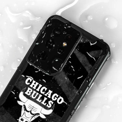 NBA Chicago Bulls Black Animal Print Galaxy S24 Ultra Waterproof Case