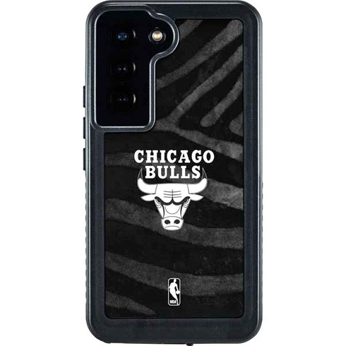 NBA Chicago Bulls Black Animal Print Galaxy S24 Waterproof Case