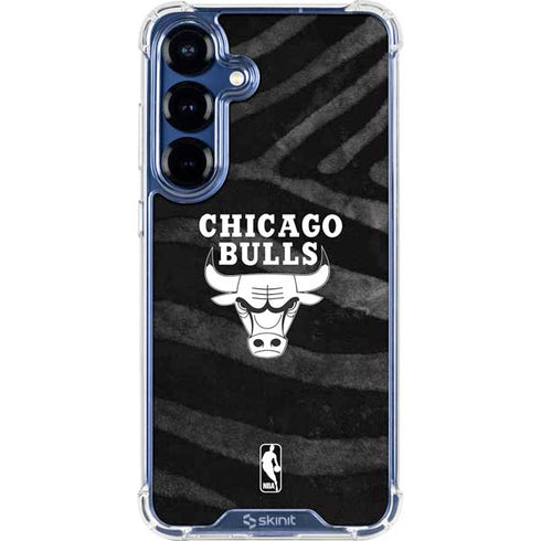 NBA Chicago Bulls Black Animal Print Galaxy S25 Clear Case