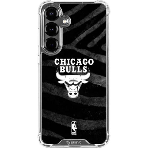 NBA Chicago Bulls Black Animal Print Galaxy S26 Clear Case