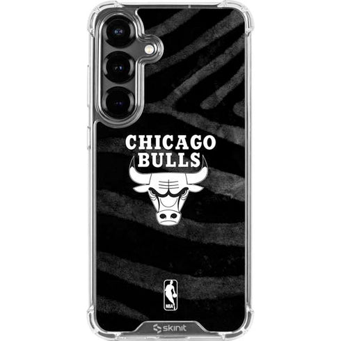 NBA Chicago Bulls Black Animal Print Galaxy S26 Plus Clear Case