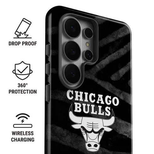 NBA Chicago Bulls Black Animal Print Galaxy S26 Ultra Impact Case