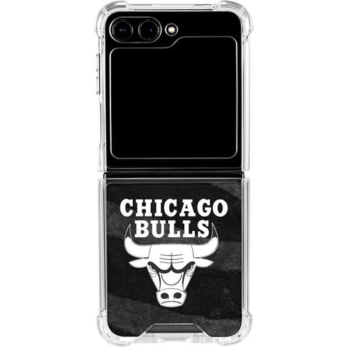 NBA Chicago Bulls Black Animal Print Galaxy Z Flip6 Clear Case