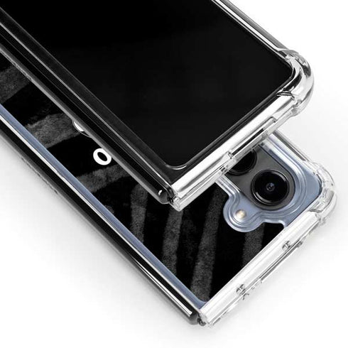 NBA Chicago Bulls Black Animal Print Galaxy Z Fold5 5G Clear Case